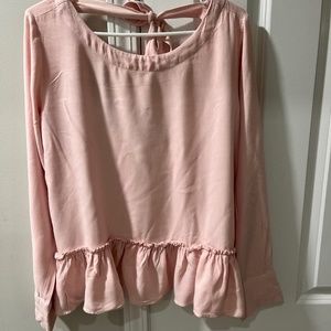 Cloth and Stone pink blouse with peplem